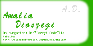 amalia dioszegi business card